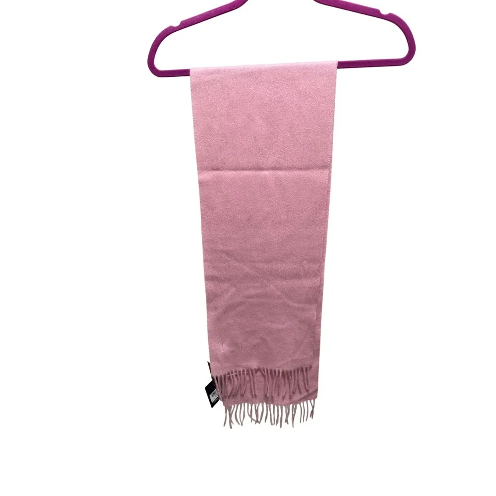 Ballantrae Scarf Womens Powder Pink Lambswool Fringed Coquette Old Money New